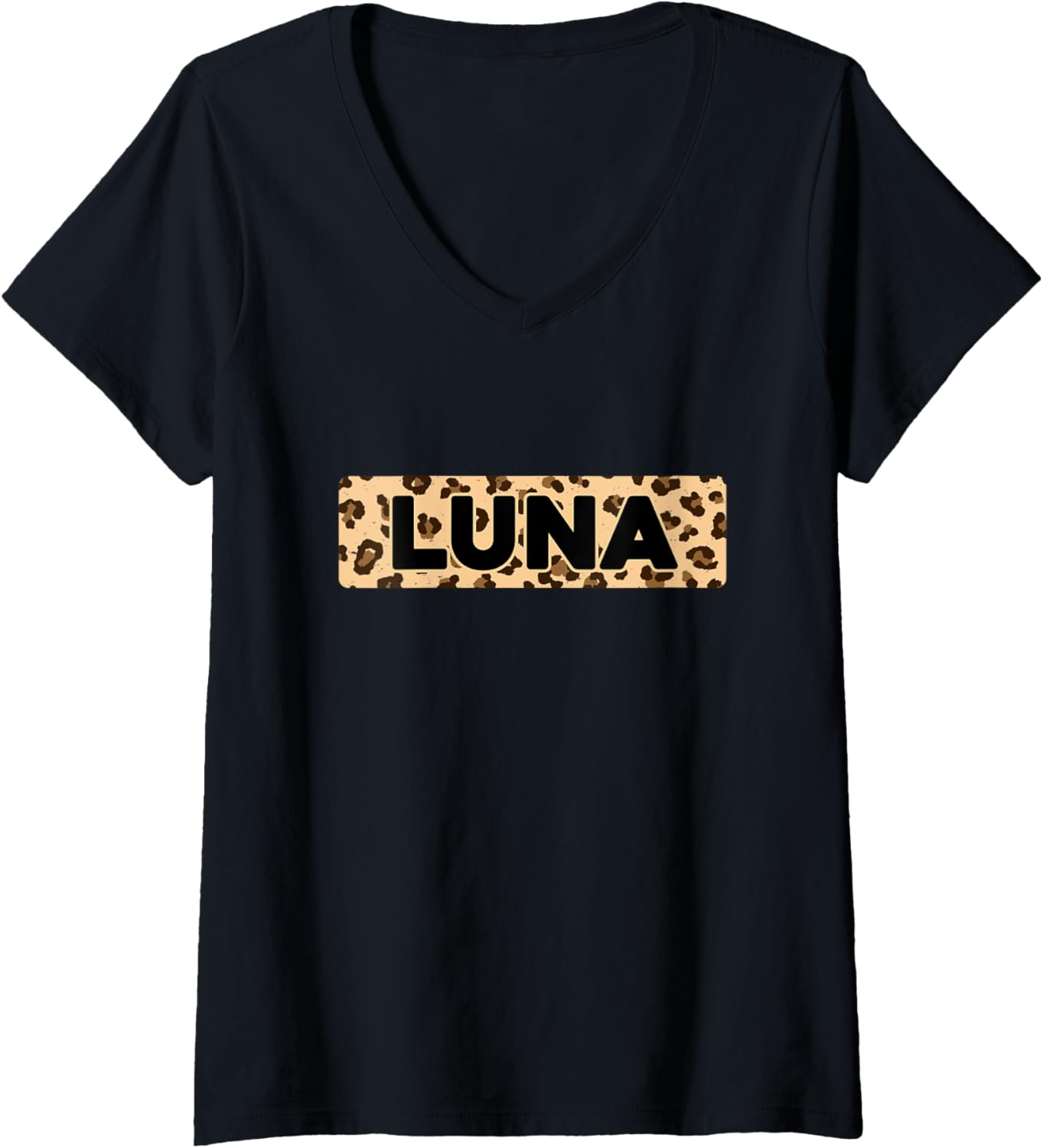 Funny Luna Leopard Print Personalized Name Luna V Neck Apparel Premium Print Gift Ready