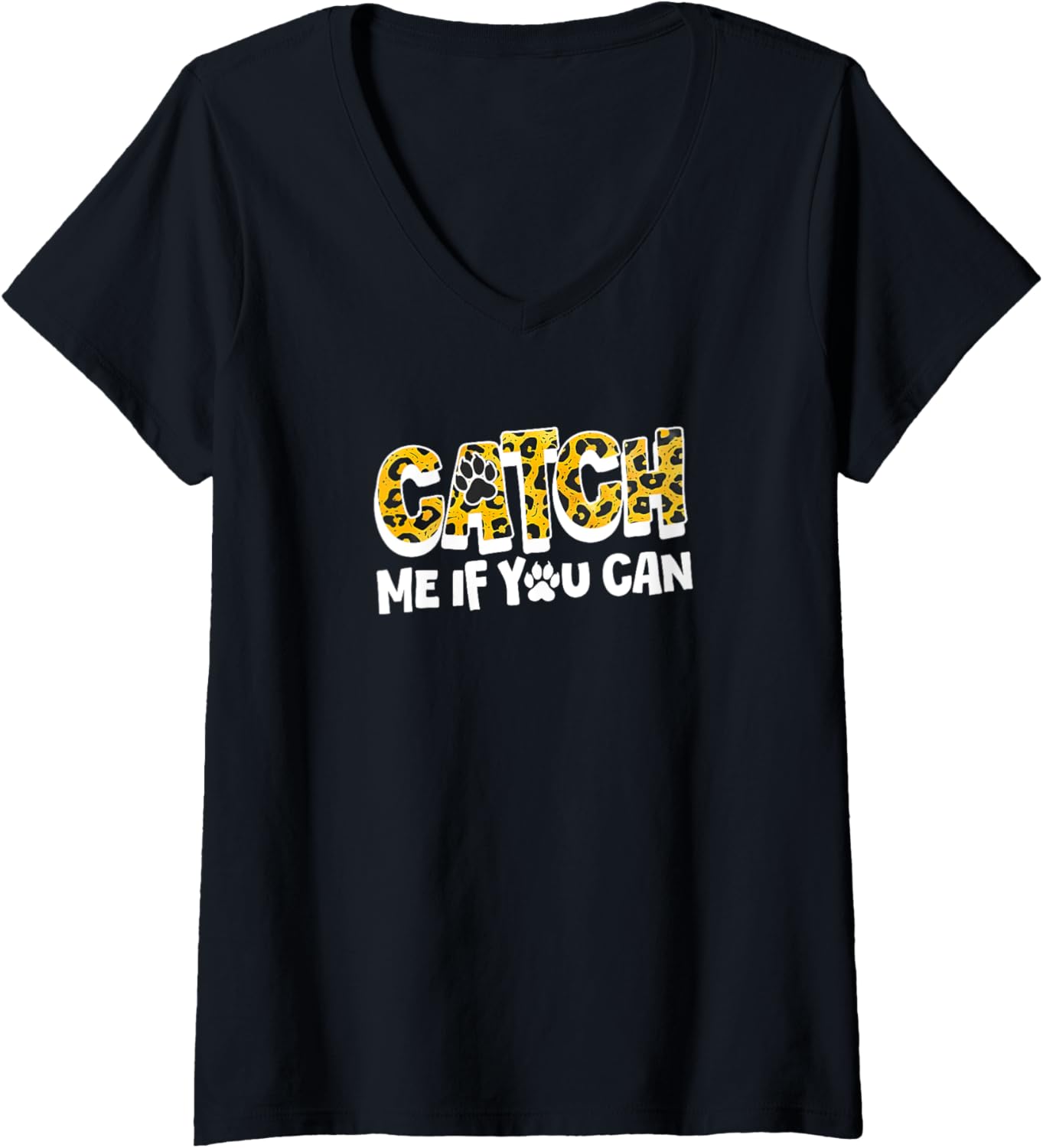 Womens Cheetah Print Catch Me If You Can V Neck Apparel High Search Demand Best Seller Look