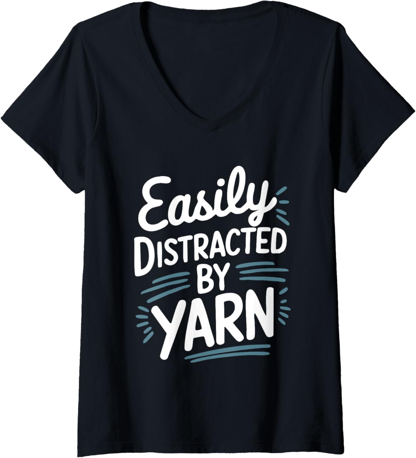 Womens Easily Distracted By Yarn V-Neck Yarn Supply | Trending 2025 | Perfect for Crafters