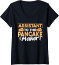 Womens Assistant to the Pancake maker Pancakes Breakfast V-Neck Apparel | High Search Volume | Must-Have Style