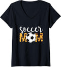 Womens Soccer Mom Mother s Day Youth Cheetah Print Soccer Mom V Neck Apparel Comfort Fit Gift Ready