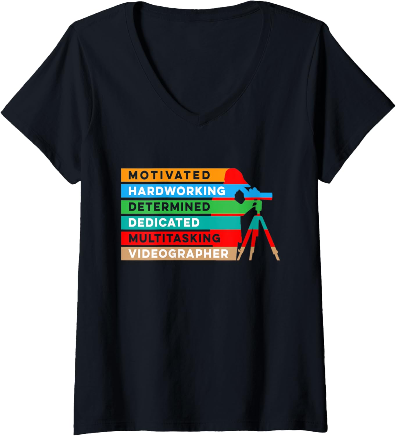 Womens Videographer Hardworking Videography Filmmaker V-Neck Apparel | Trending 2025 | Comfort Daily Wear