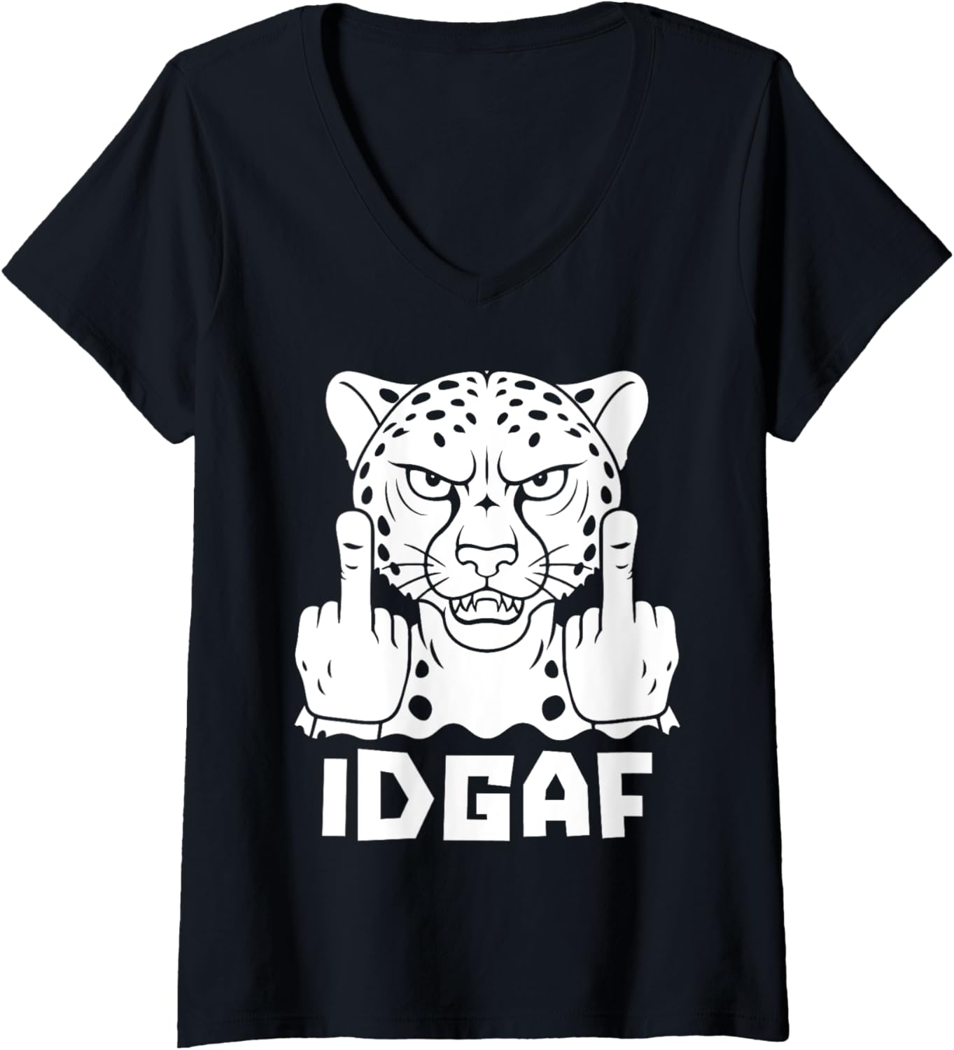 Womens Cheetah Big Cat African Idgaf V Neck Apparel Trending US Everyday Wear