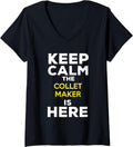 Womens Keep Calm The Collet Maker Is Here V-Neck Apparel | High Search Volume | Perfect Gift Idea