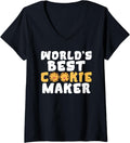 Womens Worlds best Cookie Maker V-Neck Apparel | Best Seller Pick | Comfort Daily Wear
