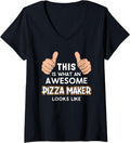 Womens This Is What An Awesome Pizza Maker Looks Like Pizza Maker V-Neck Apparel | Best Seller Pick | Aesthetic Fit