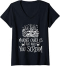 Womens Making Candles That Make You Scream - Halloween Candle Maker V-Neck Apparel | High Search Volume | Must-Have Styl...