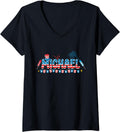 Womens 4th July Drinks Party Family Friends Patriotic Names Michael V-Neck Apparel | Viral Streetwear Style