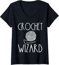 Womens Funny Knitter Crochet Wizard Knitting Saying Yarn Crafter V-Neck Yarn Supply | Trending 2025 | High CTR Title