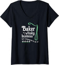 Womens Baking Baker Shirt Pastry Chef Gift Cupcake Whisk Cake Maker V-Neck T-Shirt | Best Seller Pick | Perfect Gift Ide...