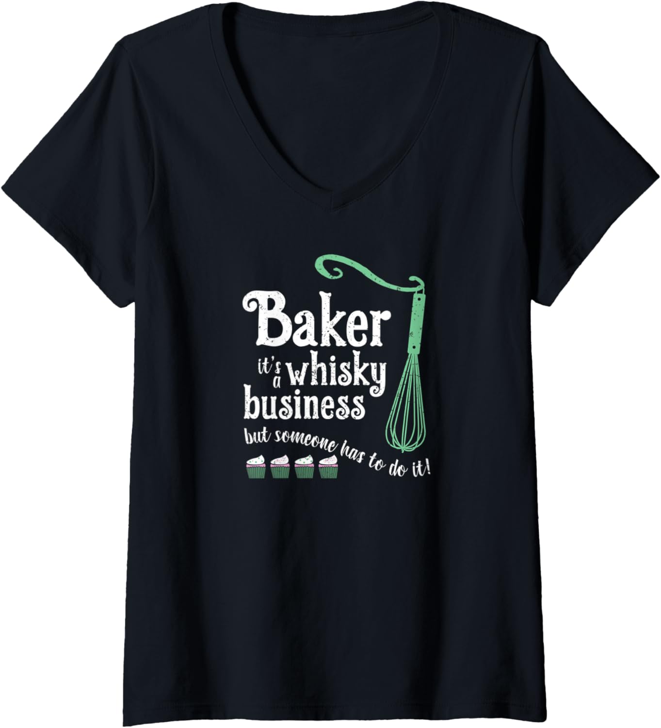 Womens Baking Baker Shirt Pastry Chef Gift Cupcake Whisk Cake Maker V-Neck T-Shirt | Best Seller Pick | Perfect Gift Ide...