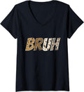 Womens Leopard Cheetah Animal Print Tee Funny Bruh For Boys Girls V Neck T Shirt Streetwear Style Fan Favorite