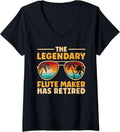 Womens Retired Flute Maker Retirement V-Neck Apparel | US Viral Style | Comfort Daily Wear
