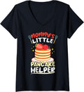 Womens Mommy's Little Pancake Helper - Pancake Maker V-Neck Apparel | US Viral Style | Must-Have Style