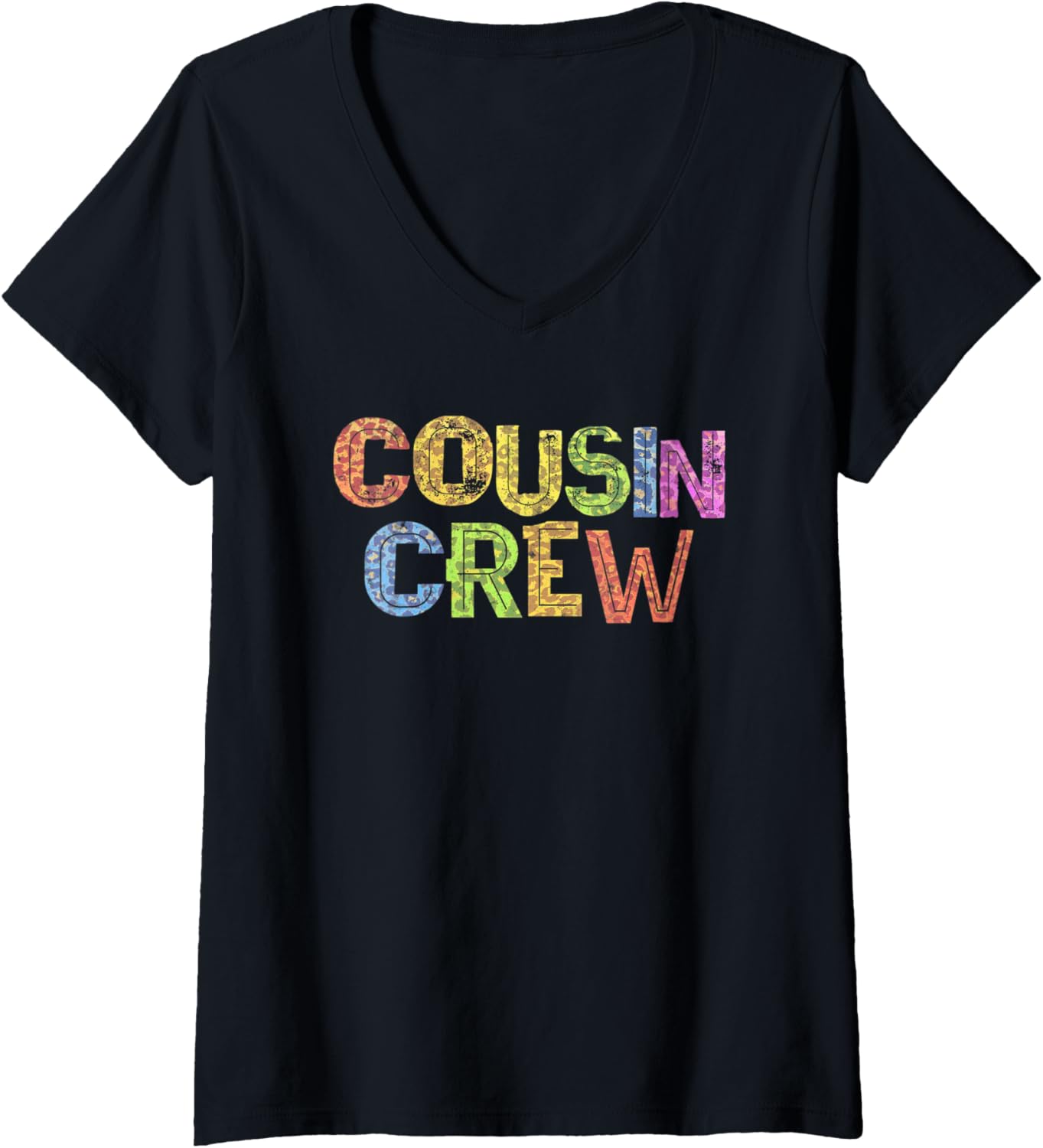 Womens Funny COUSIN CREW Leopard Print Family Summer Camp 2022 Crew V Neck Apparel High Search Demand Gift Ready