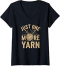 Womens Knitting Life Quote Just One More Yarn V-Neck Yarn Supply | Premium Quality | Best Seller Choice