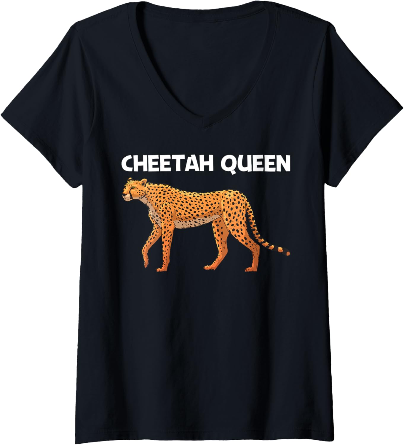 Womens Cool Cheetah Design For Women Girls Cat Animal Cheetah Lover V Neck Apparel High Search Demand Everyday Wear