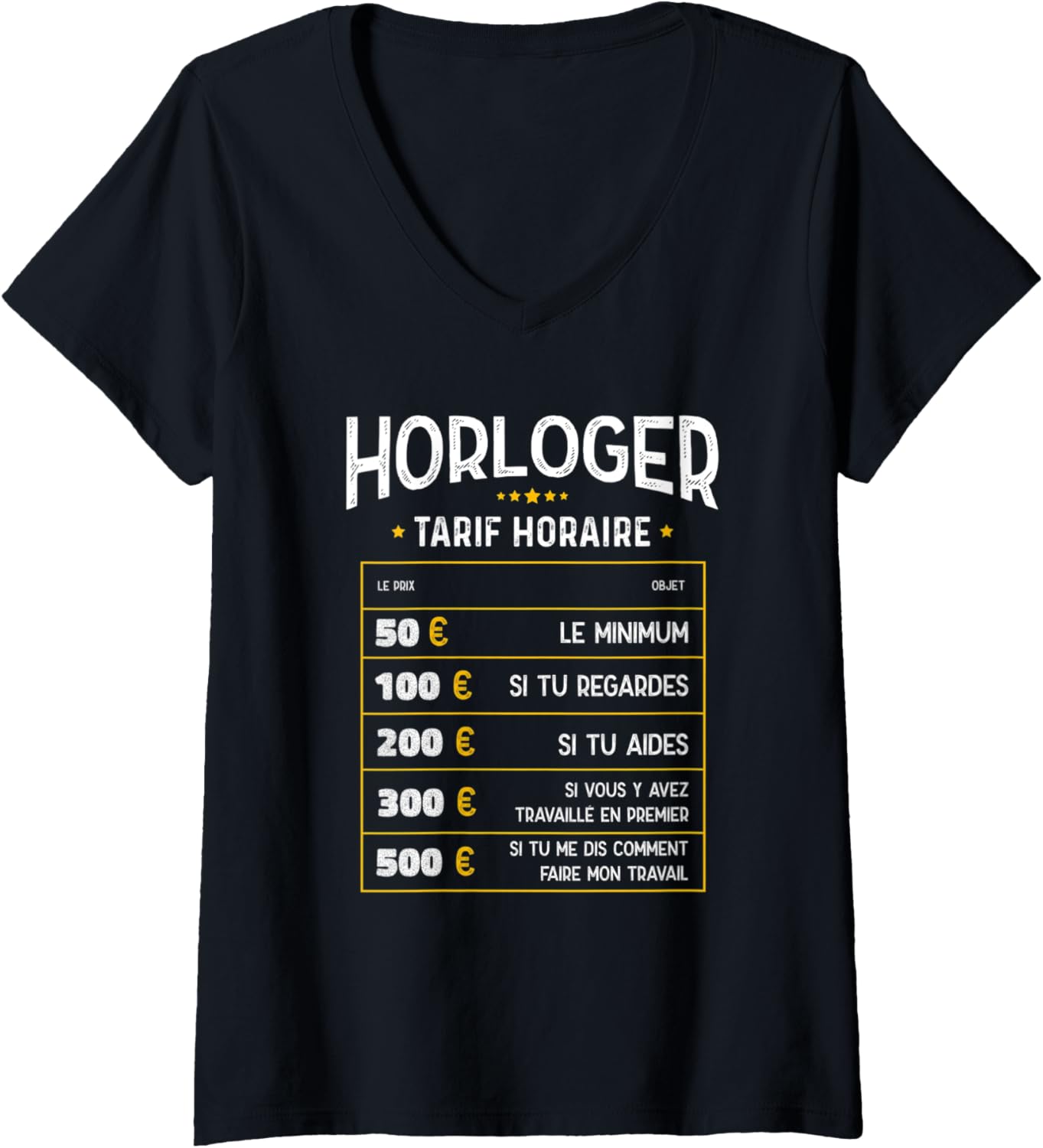 Womens Watchmaker Tarif Horaire - Funny Watchmaker V-Neck Apparel | High Search Volume | Aesthetic Fit