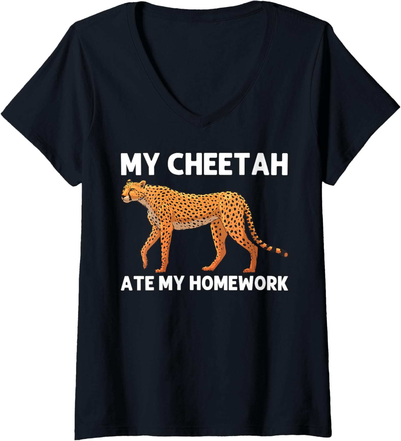 Womens Cool Cheetah Design For Kids Boys Cat Animal Cheetah Lover V Neck Apparel Viral TikTok Find Fan Favorite