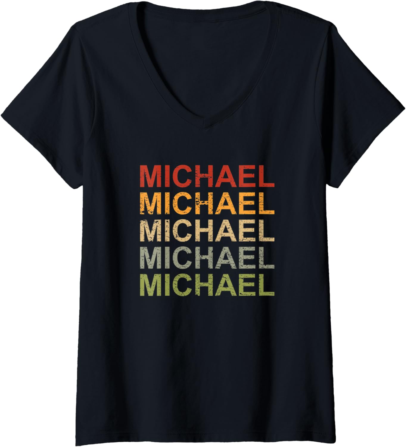 Womens Retro Michael Personalized, Michael Name, Boy Man Michael V-Neck Apparel | Trending 2025
