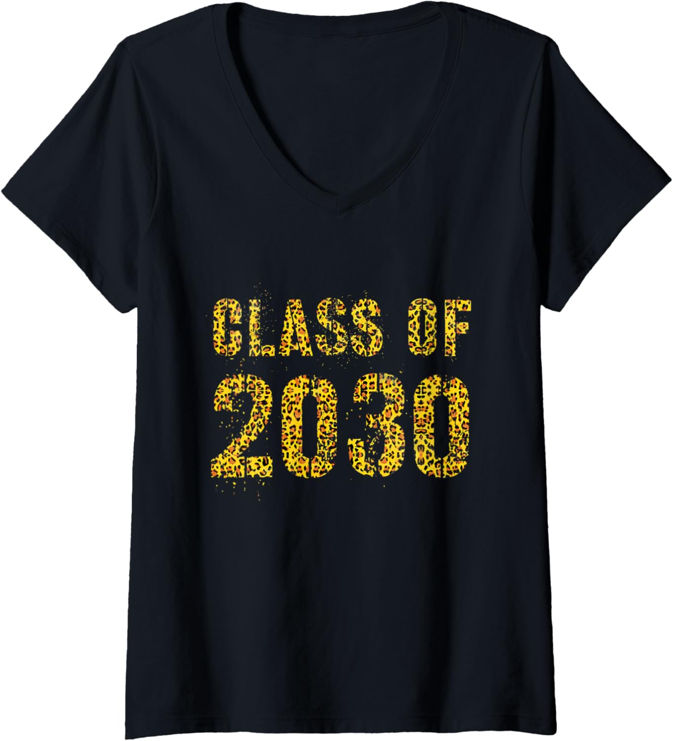 Womens Future Graduation CLASS of 2030 Leopard Print 5th Gr Girl V Neck Apparel High Search Demand Everyday Wear