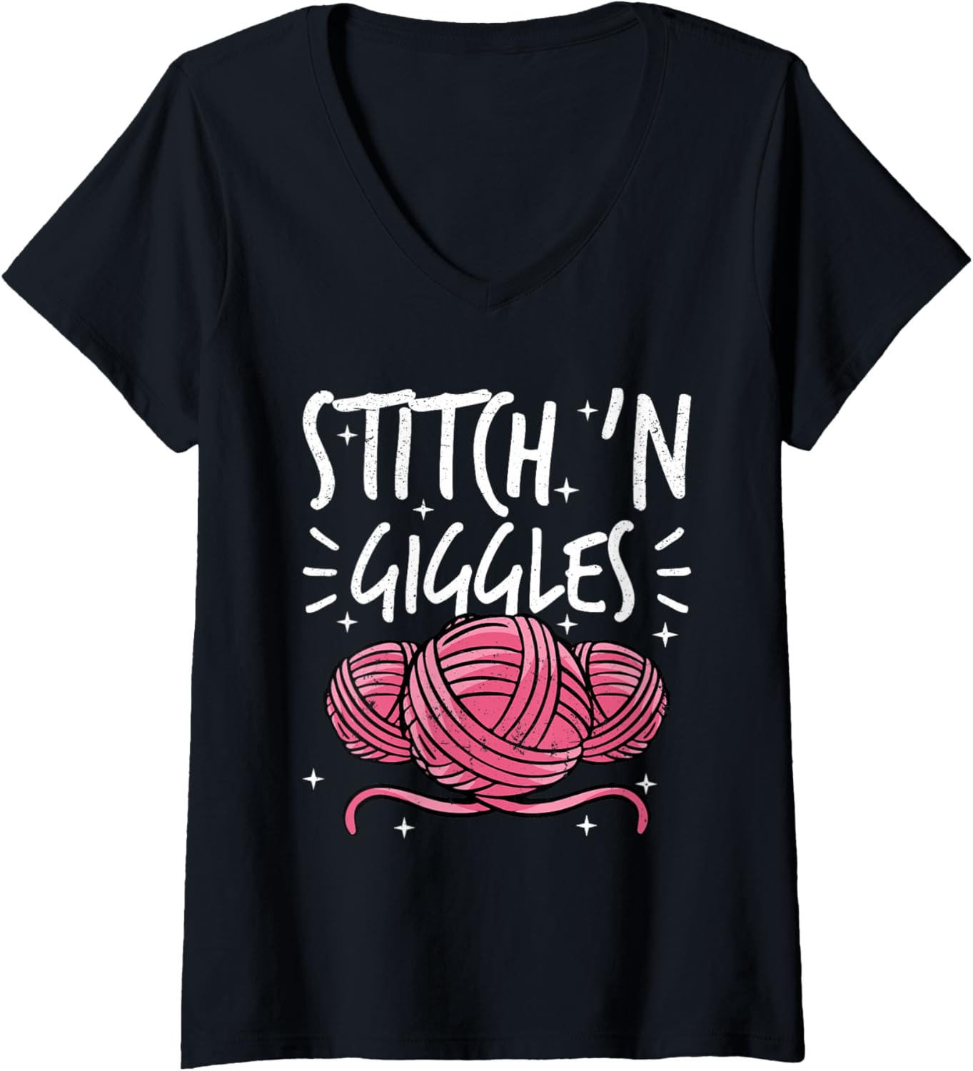 Womens Stitch 'n Giggles Knitter Yarn Women Knitting V-Neck Yarn Supply | Top Rated | Customer Favorite