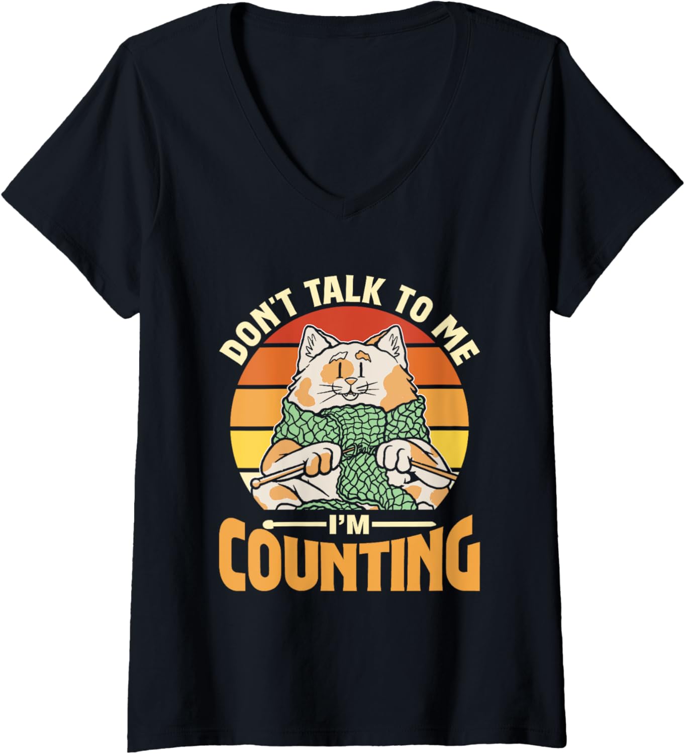 Don't Talk To Me I'm Counting Knit Knitter Yarn Knitting V-Neck Yarn Supply | Viral US Pick | Customer Favorite