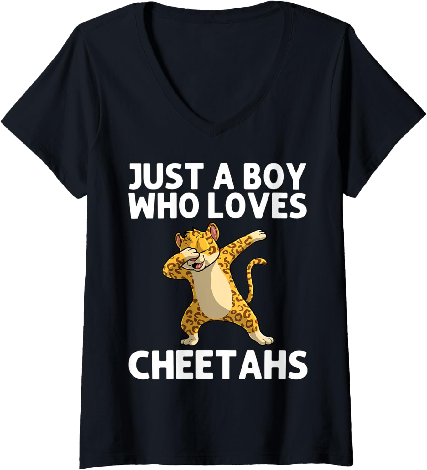 Womens Cute Cheetah Design For Boys Kids Cat Animal Cheetah Lovers V Neck Apparel Viral TikTok Find Everyday Wear