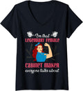 Womens Craftswomen Quote - Legendary Female Cabinet maker V-Neck Apparel | Trending 2025 | Must-Have Style
