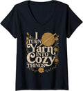 Womens Funny Crochet Crocheting Yarn V-Neck Yarn Supply | Top Rated | Best Seller Choice