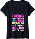 Womens A Woman Cannot Survive On Books Alone Yarn V-Neck Yarn Supply | Trending 2025 | High CTR Title