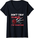 Womens Funny Knit & Crochet Yarn Design V-Neck Yarn Supply | Top Rated | Perfect for Crafters