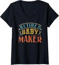 Womens Post Vasectomy Jokes Recovery Retired Baby Maker V-Neck Apparel | Premium Quality | Must-Have Style