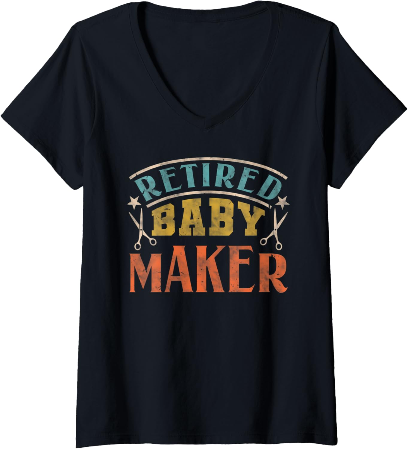 Womens Post Vasectomy Jokes Recovery Retired Baby Maker V-Neck Apparel | Premium Quality | Must-Have Style