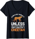 Womens Funny Cheetah Design For Boys Girls Safari Wildlife Leopard V Neck Apparel Trending US Best Seller Look