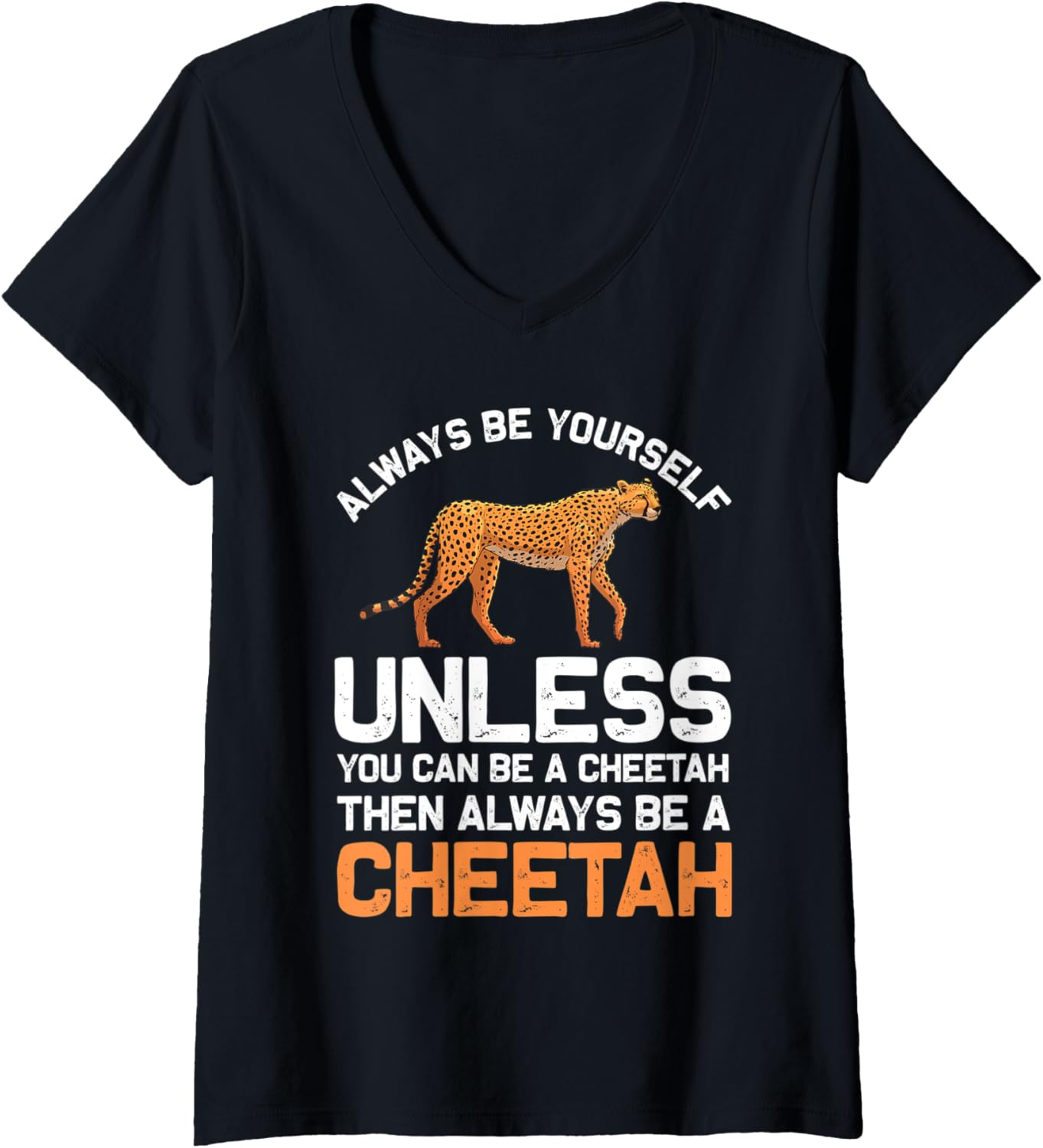 Womens Funny Cheetah Design For Boys Girls Safari Wildlife Leopard V Neck Apparel Trending US Best Seller Look