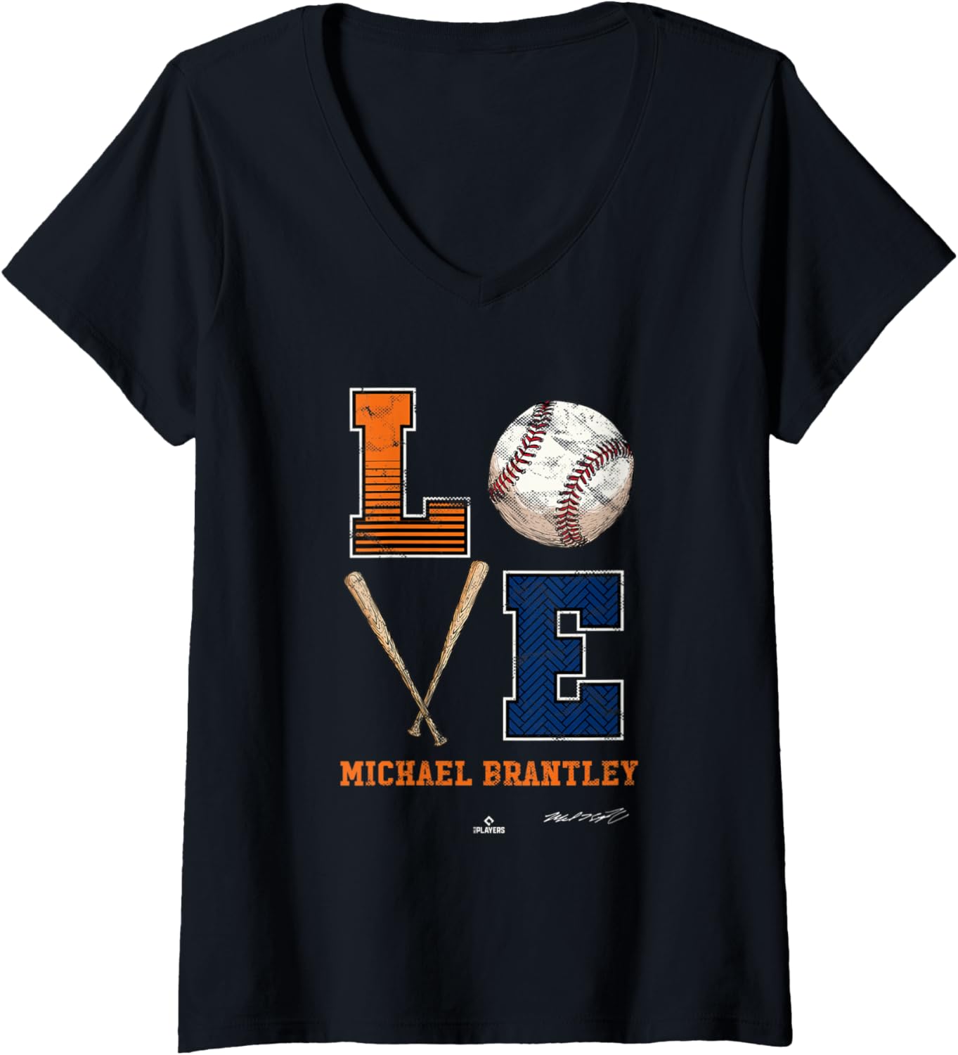 Womens Love Michael Brantley Michael Brantley Houston MLBPA V-Neck Apparel | Trending 2025