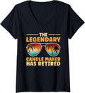 Womens Retired Candle Maker Retirement V-Neck Apparel | Premium Quality | Comfort Daily Wear
