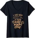Womens I Just Need To Finish One More Row Yarn Knit Knitting Hobby V-Neck Yarn Supply | Viral US Pick | High CTR Title