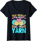 Womens Women Knitting Knitters Yarn Enthusiast Funny Knit Lover V-Neck Yarn Supply | Top Rated | High CTR Title