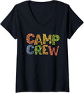 Womens Funny CAMP CREW Leopard Print Summer Staff Counselor Teacher V Neck Apparel High Search Demand Best Seller Look