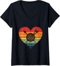 Womens Love Yarn Knitting Crochet Heart Nostalgic Crafts V-Neck Yarn Supply | High Search Volume | Best Seller Choice