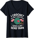 Womens I Crochet So I Don u2019t Choke People Save a Life Send Yarn V-Neck Yarn Supply | Premium Quality | High CTR T...