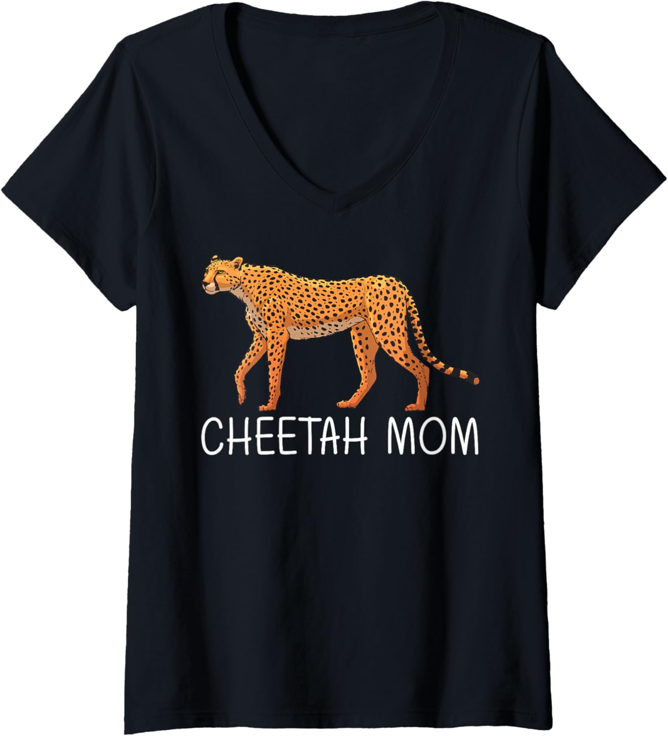 Womens Cool Cheetah Design For Mom Mother Cat Animal Cheetah Lover V Neck Apparel Trending US Best Seller Look