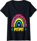 Womens Leopard Rainbow Cheetah Print Grandma Graphic Mimi Life V Neck Apparel Premium Print Gift Ready