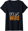 Womens Let s Get Wild Tiger Animal Print Let s Get Wild V Neck Apparel High Search Demand Hot Right Now