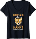 Womens Cheetahs Make Me Happy You Not So Much V Neck Apparel Trending US Everyday Wear
