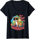 Womens Cheetah Kids Too Fast Too Fabulous Cheetah Lover V Neck Apparel Viral TikTok Find Fan Favorite