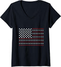 Womens Cheetah 4th of July Paw Print American Flag V Neck Apparel Comfort Fit Gift Ready