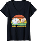 Womens Crocheting Yarn Whisperer Wool Craft V-Neck Yarn Supply | High Search Volume | Perfect for Crafters